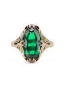 Пръстен Смарагд 14K жълто злато Винтидж vrc082y